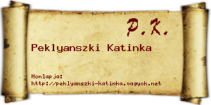 Peklyanszki Katinka névjegykártya